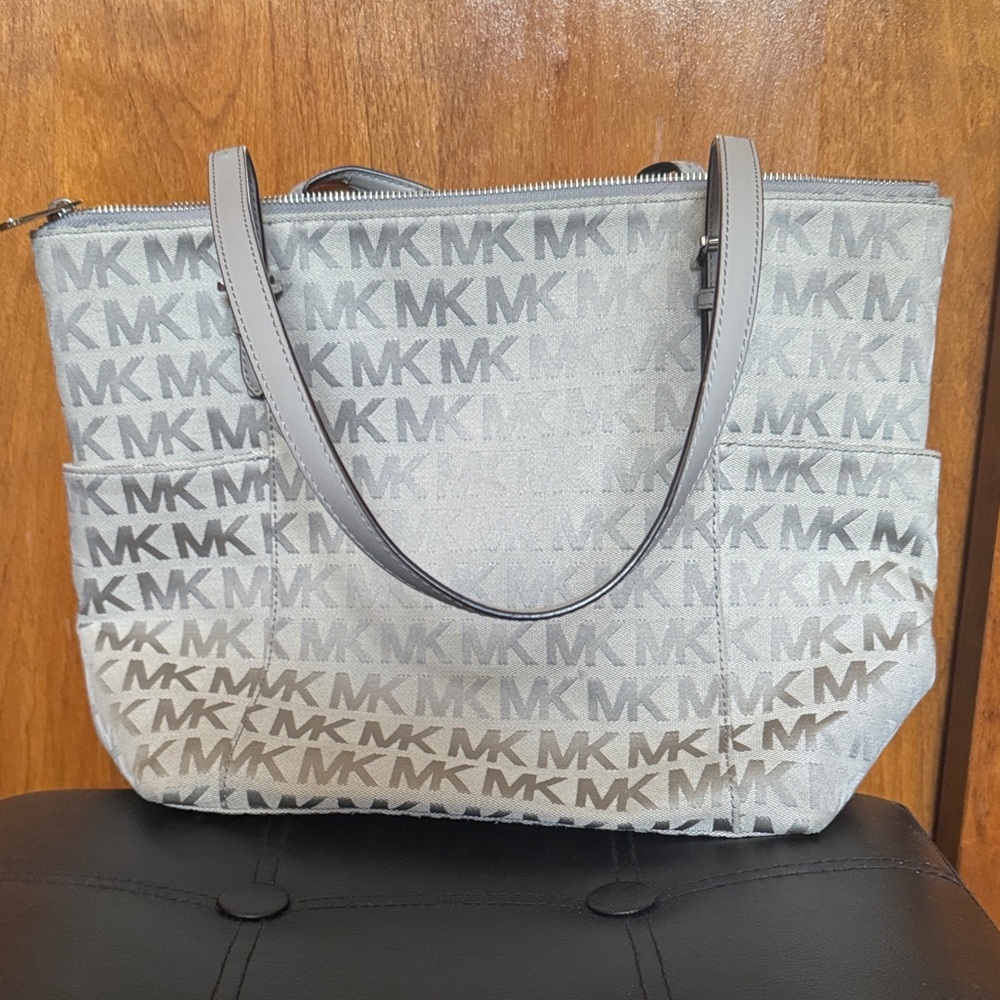 Michael Kors Monogram Gray Tote Shoulder Bag